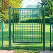 Garden Door – Metal – Green – Lockable Outdoor Gate with Fence, 106 x 100 cm