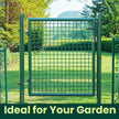 Garden Door – Metal – Green – Lockable Outdoor Gate with Fence, 106 x 100 cm
