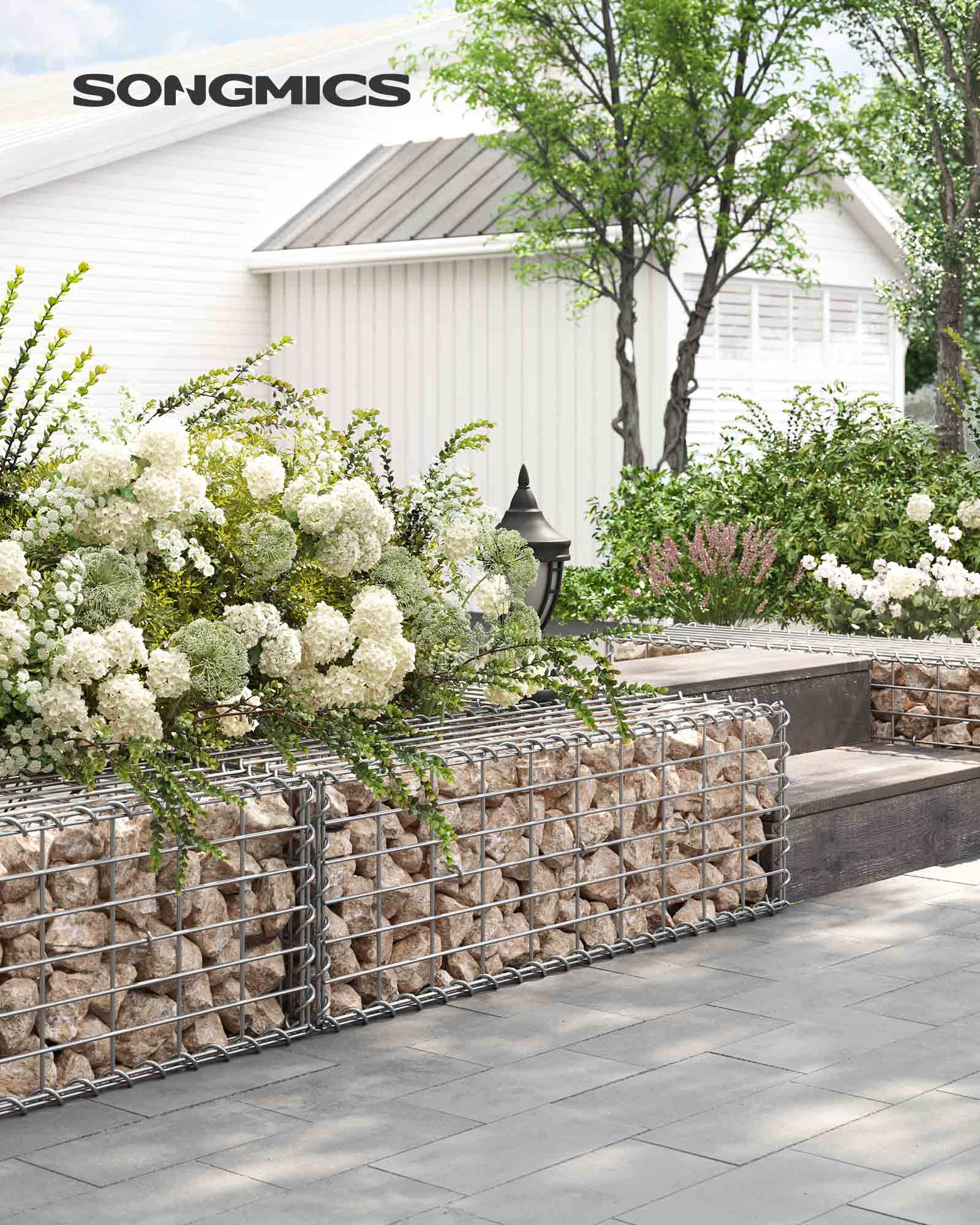 Gabion Wire Basket – Galvanized Steel – 100 x 30 x 30 cm – 4 mm Wire Diameter, 10 x 5 cm Mesh Size