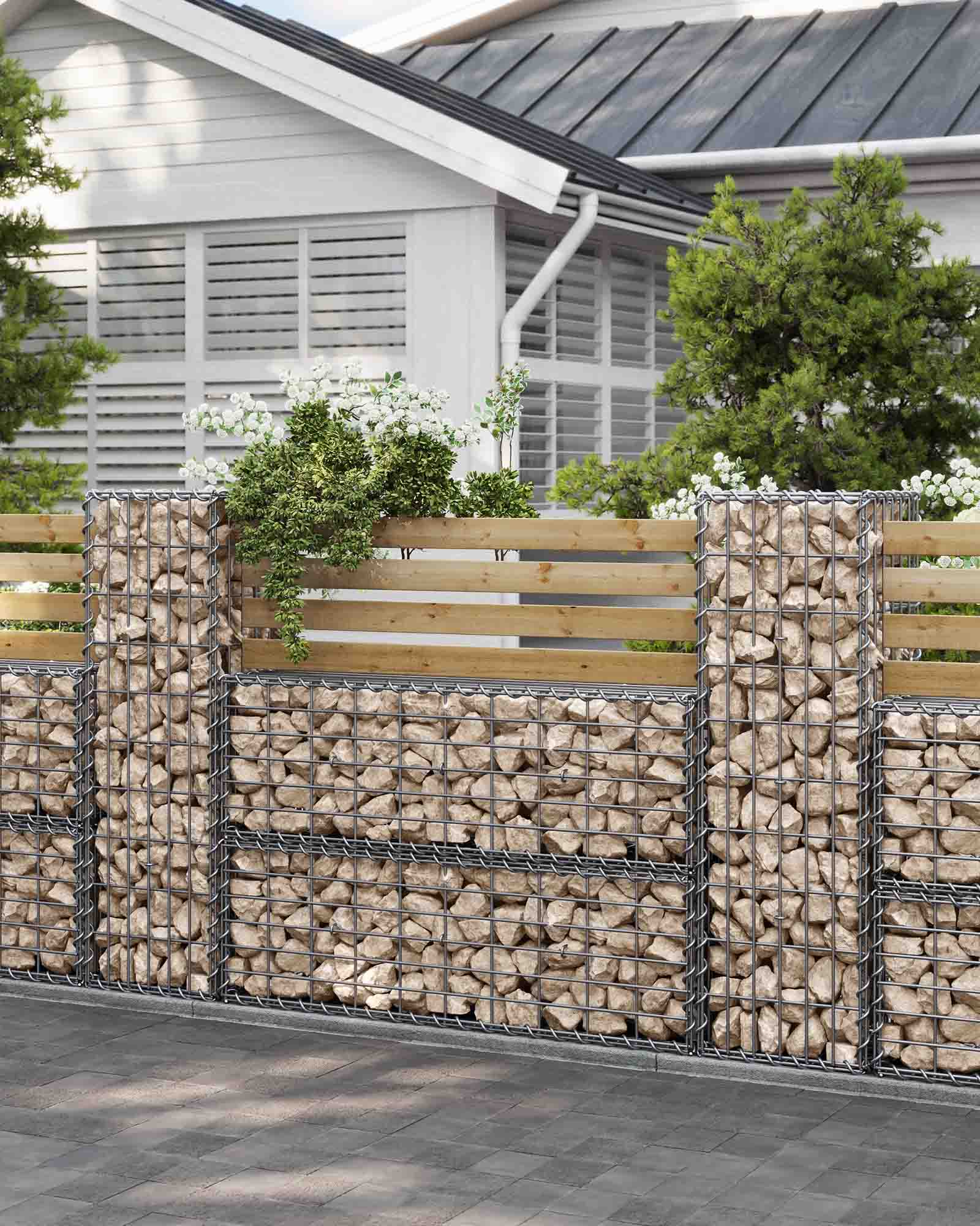Gabion Wire Basket – Galvanized Steel – 100 x 30 x 30 cm – 4 mm Wire Diameter, 10 x 5 cm Mesh Size