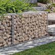Gabion Basket – Metal – Silver – Set of 3 with Mesh for Garden Wall Partition