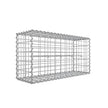 Gabion Basket – Galvanized Metal – Silver – Durable Wire Mesh 10 x 5 cm, 100 x 50 x 30 cm