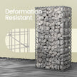 Metal Gabion Basket – Mesh – Silver – Set of 10, 100 x 50 x 30 cm for Garden Fence Wall Partition