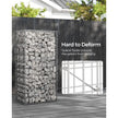Gabion Basket – Galvanized Metal – Silver – Durable Wire Mesh 10 x 5 cm, 100 x 50 x 30 cm
