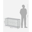 Gabion Basket – Galvanized Metal – Silver – Durable Wire Mesh 10 x 5 cm, 100 x 50 x 30 cm