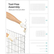Gabion Basket – Galvanized Metal – Silver – Durable Wire Mesh 10 x 5 cm, 100 x 50 x 30 cm