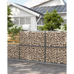 Gabion Basket – Galvanized Metal – Silver – Durable Wire Mesh 10 x 5 cm, 100 x 50 x 30 cm