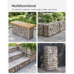 Gabion Basket – Galvanized Metal – Silver – Durable Wire Mesh 10 x 5 cm, 100 x 50 x 30 cm