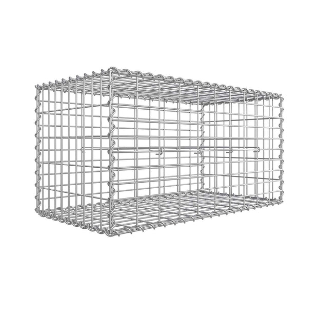 Gabion Basket – Metal – Silver – Garden Fence 100 x 50 x 50 cm