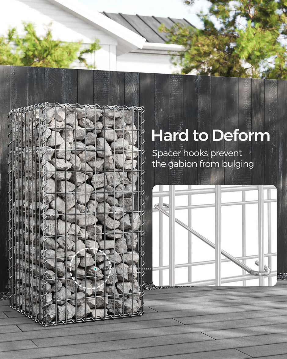 Gabion Basket – Metal – Silver – Garden Fence 100 x 50 x 50 cm