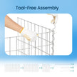 Metal Gabion Cage Basket – Silver – Set of 4 – 5 x 10 cm Mesh for Garden Fence Wall Partition