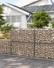 Gabion Basket – Metal – Silver – Garden Fence 100 x 50 x 50 cm