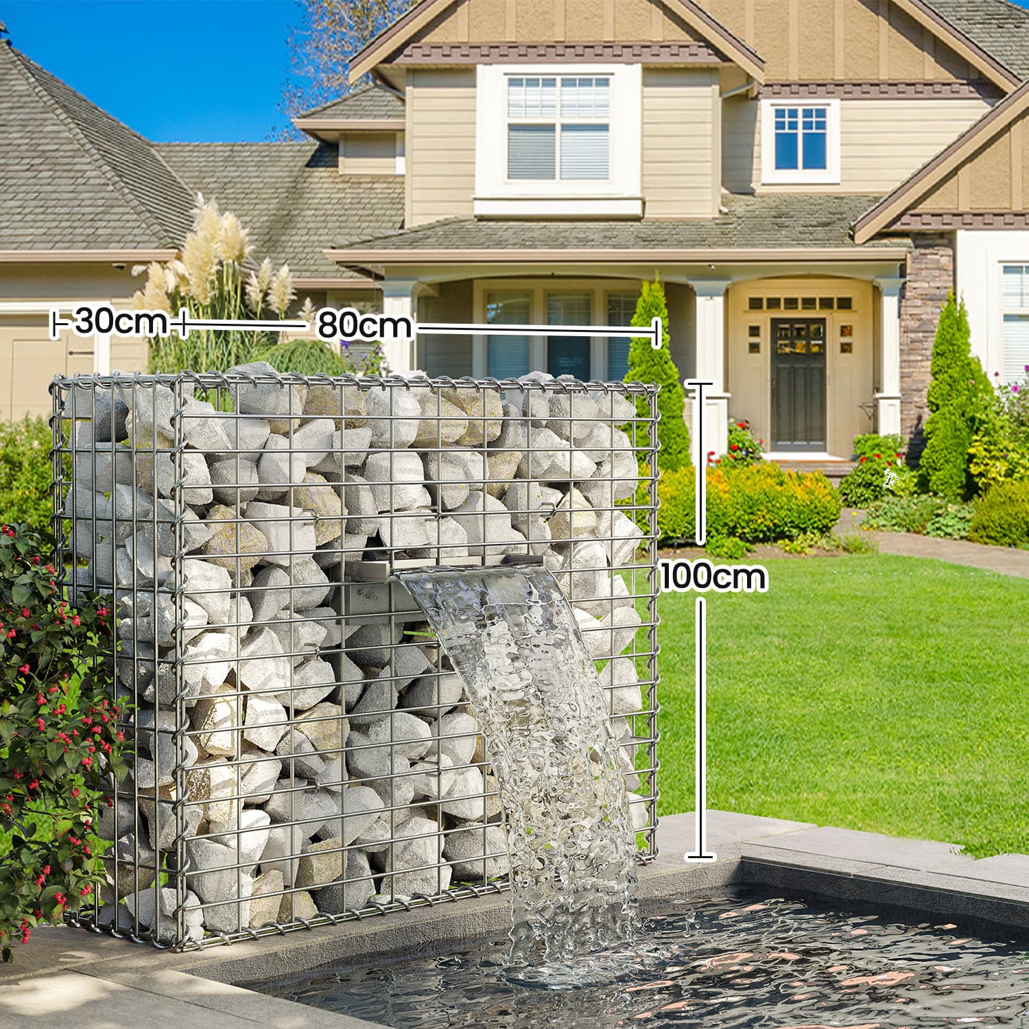 Metal Gabion Cage Basket – Galvanized Steel – Silver – Set of 10 with 10 x 5 cm Mesh Size