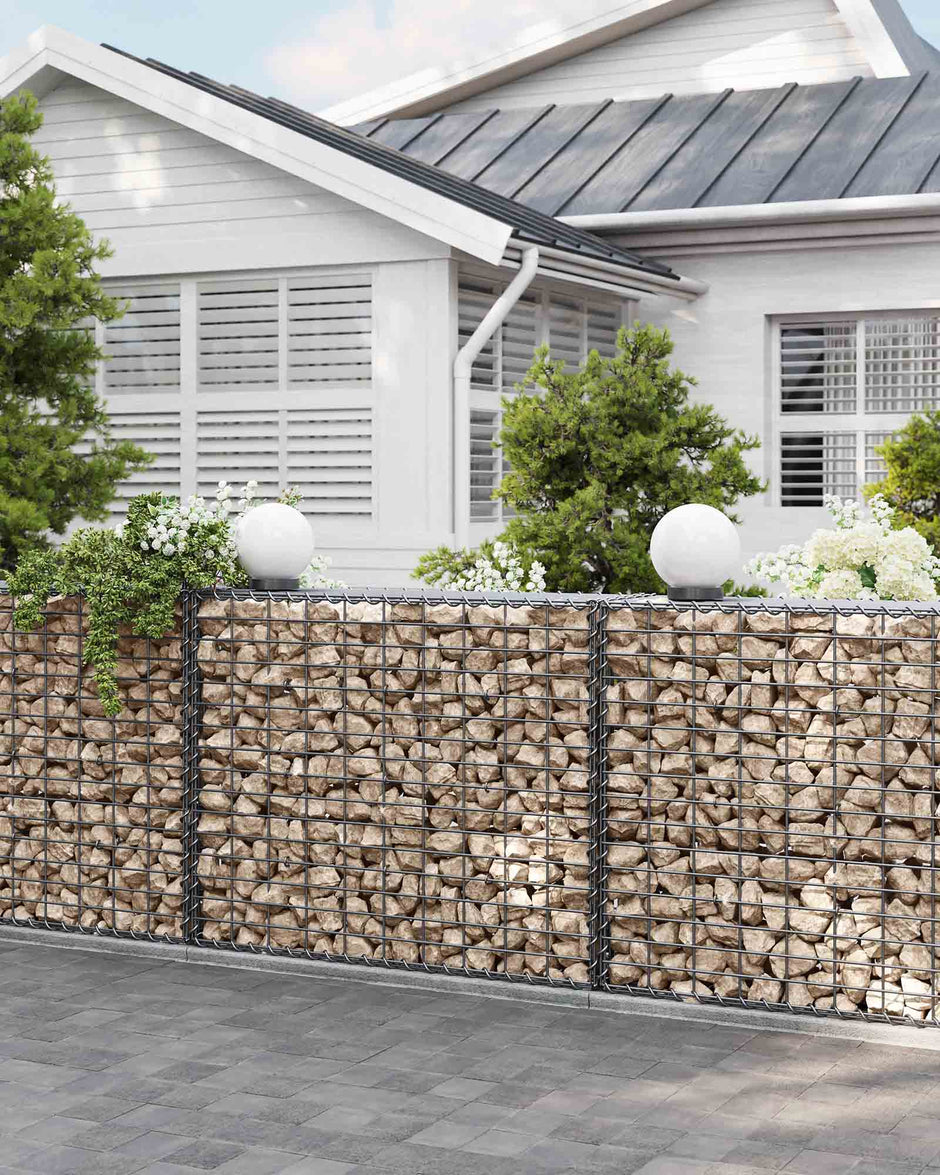 Gabion – Galvanized Steel – Silver – 100 x 80 x 30 cm, Mesh Size 10 x 5 cm