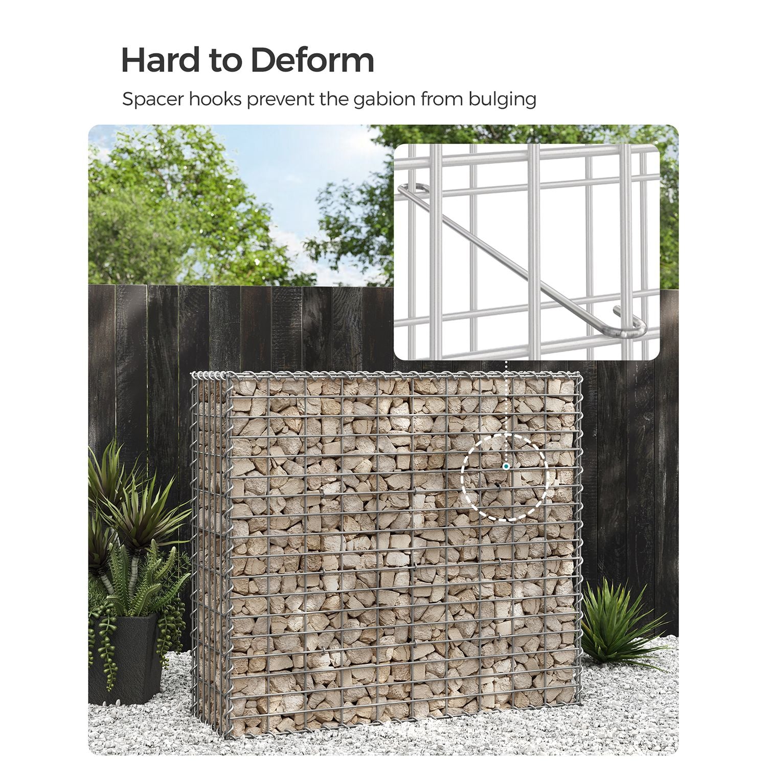 Gabion – Galvanized Wire – 100 x 95 x 30 cm – 4 mm Mesh Diameter