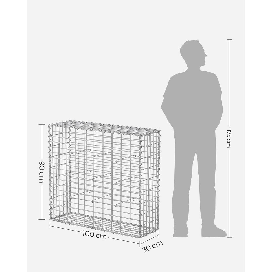 Gabion – Galvanized Wire – 100 x 95 x 30 cm – 4 mm Mesh Diameter