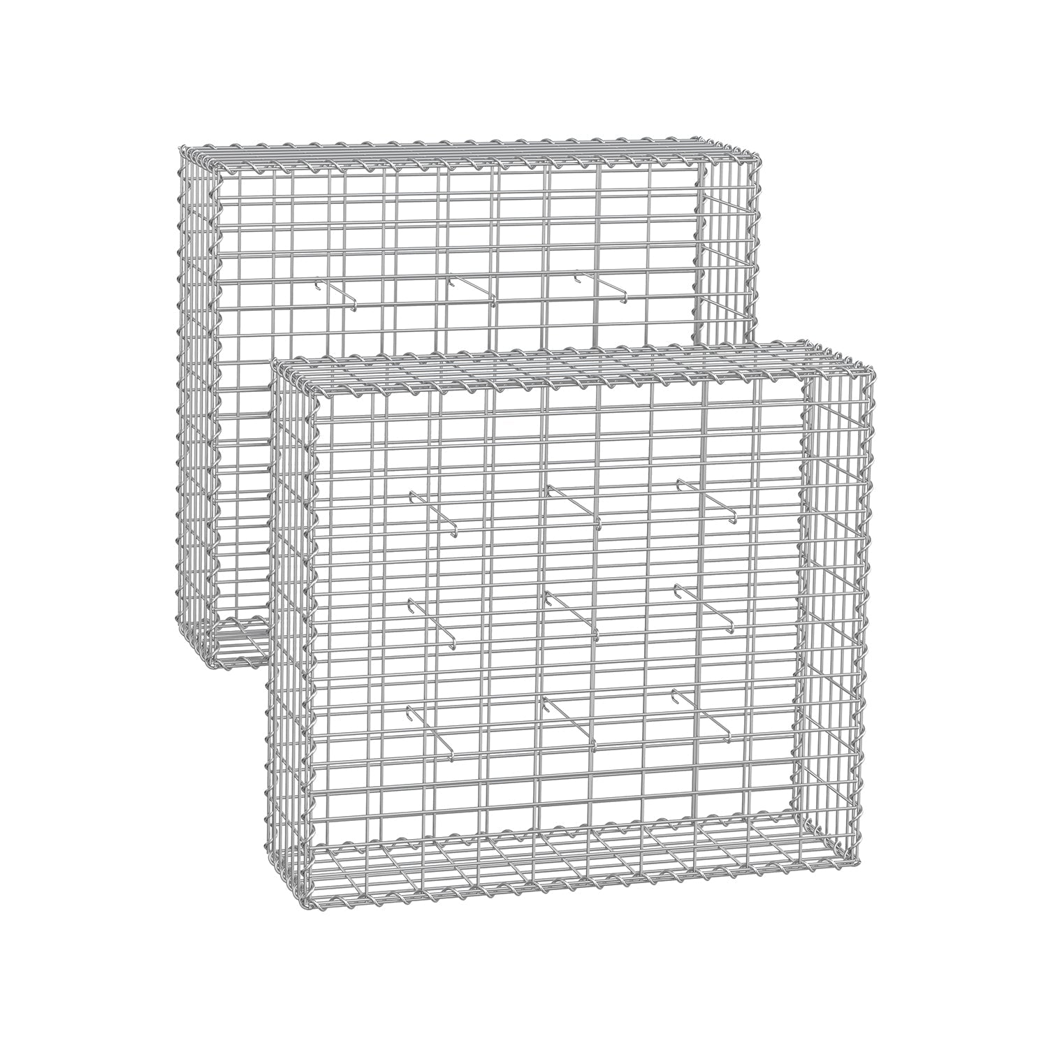 Gabion Cage – Galvanized Wire – Metal – 100 x 90 x 30 cm, 4 mm Mesh Size