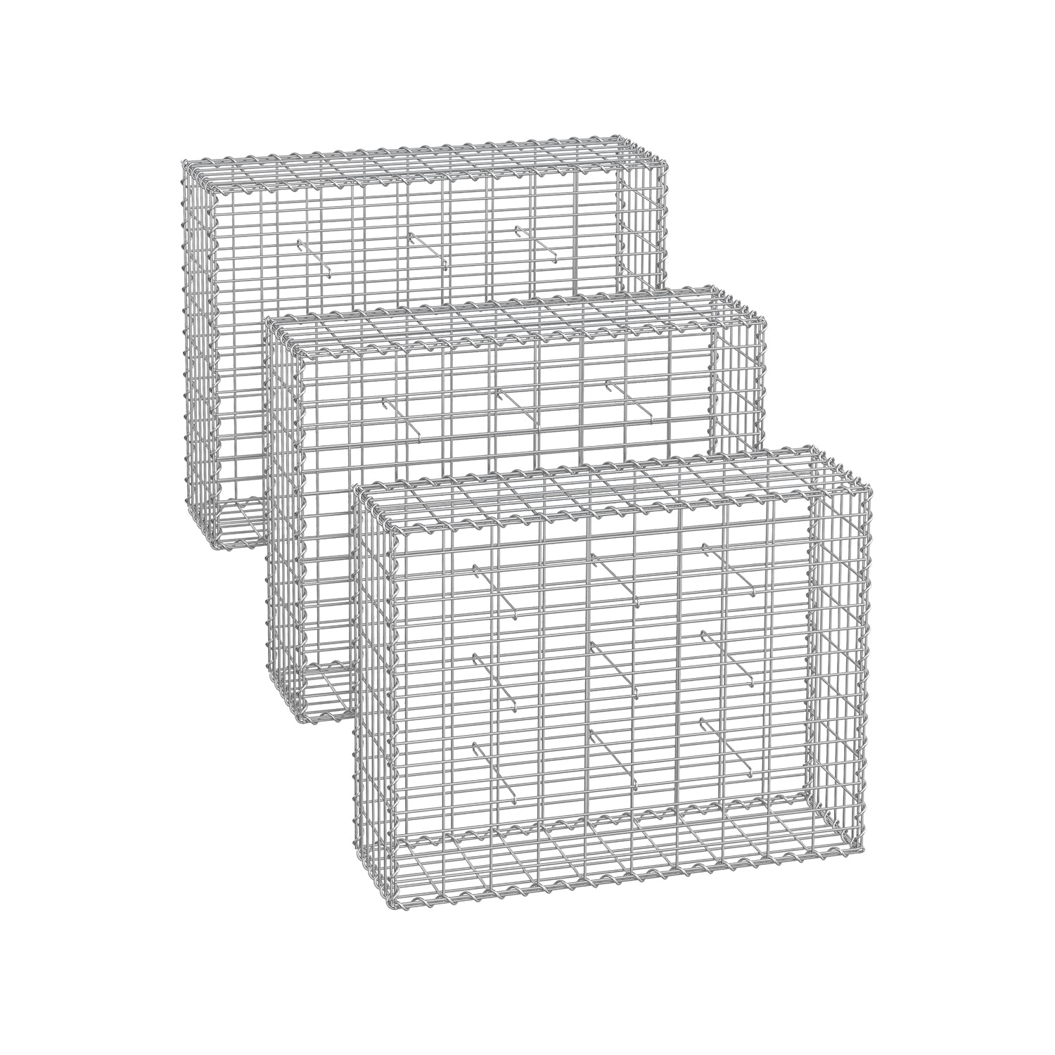 Gabion Cage – Galvanized Metal – 100 x 80 x 30 cm – Durable Wire Mesh 10 x 5 cm