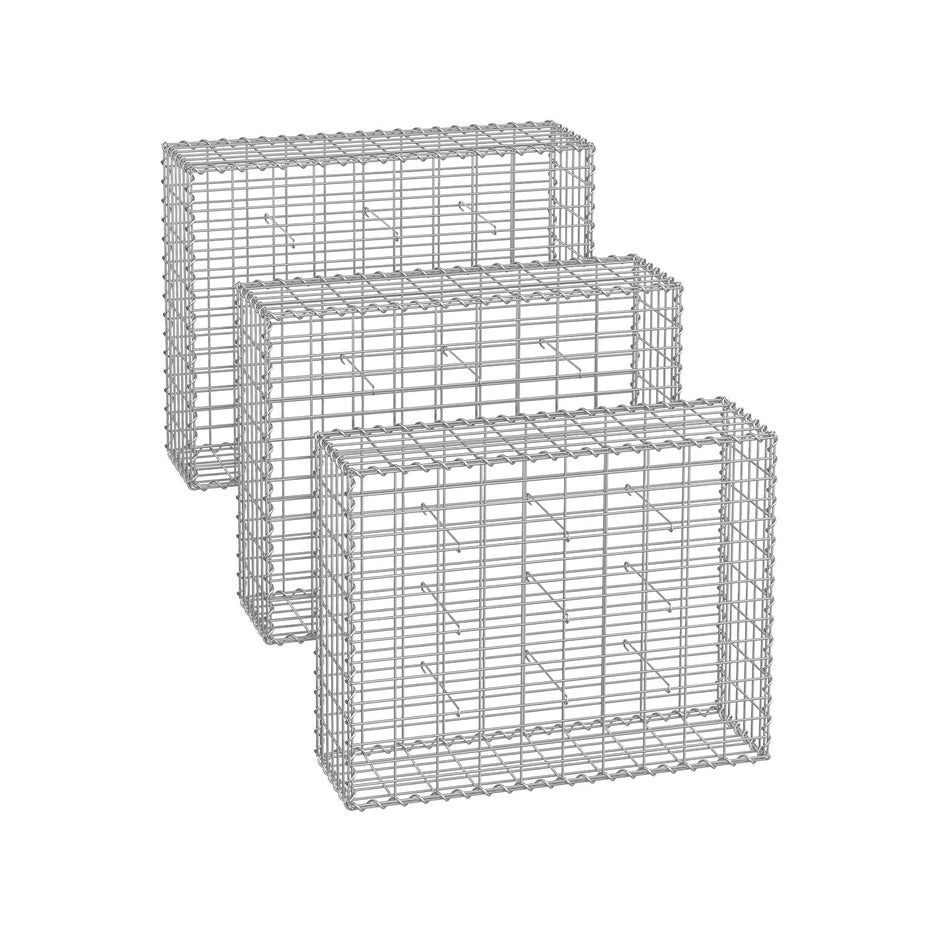 Gabion Cage – Galvanized Metal – 100 x 80 x 30 cm – Durable Wire Mesh 10 x 5 cm