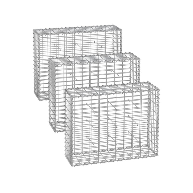 Gabion Cage – Galvanized Metal – 100 x 80 x 30 cm – Durable Wire Mesh 10 x 5 cm