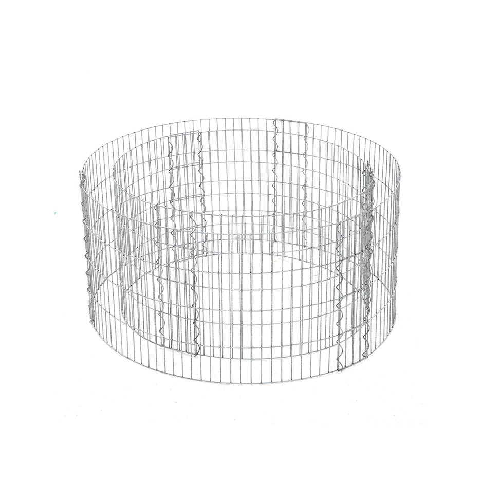 Round Metal Gabion Cage – Galvanised Steel – Silver – Rust-Resistant for Garden Decoration