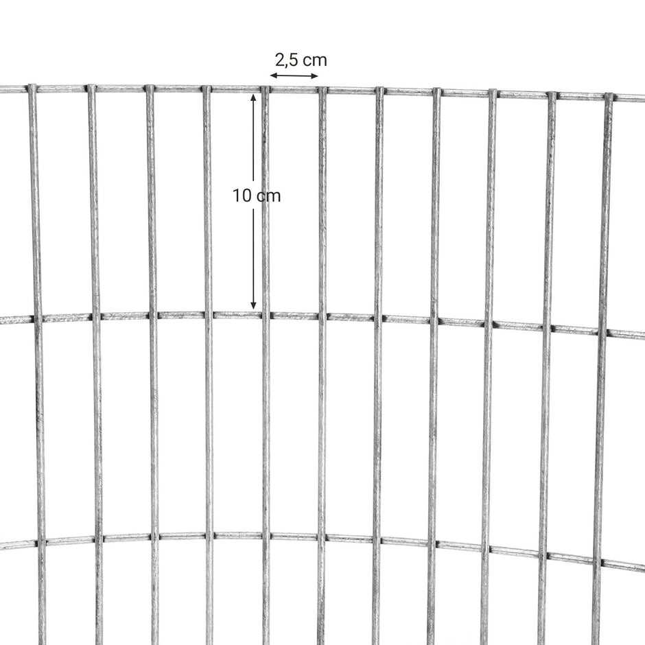 Round Metal Gabion Cage – Galvanised Steel – Silver – Rust-Resistant for Garden Decoration