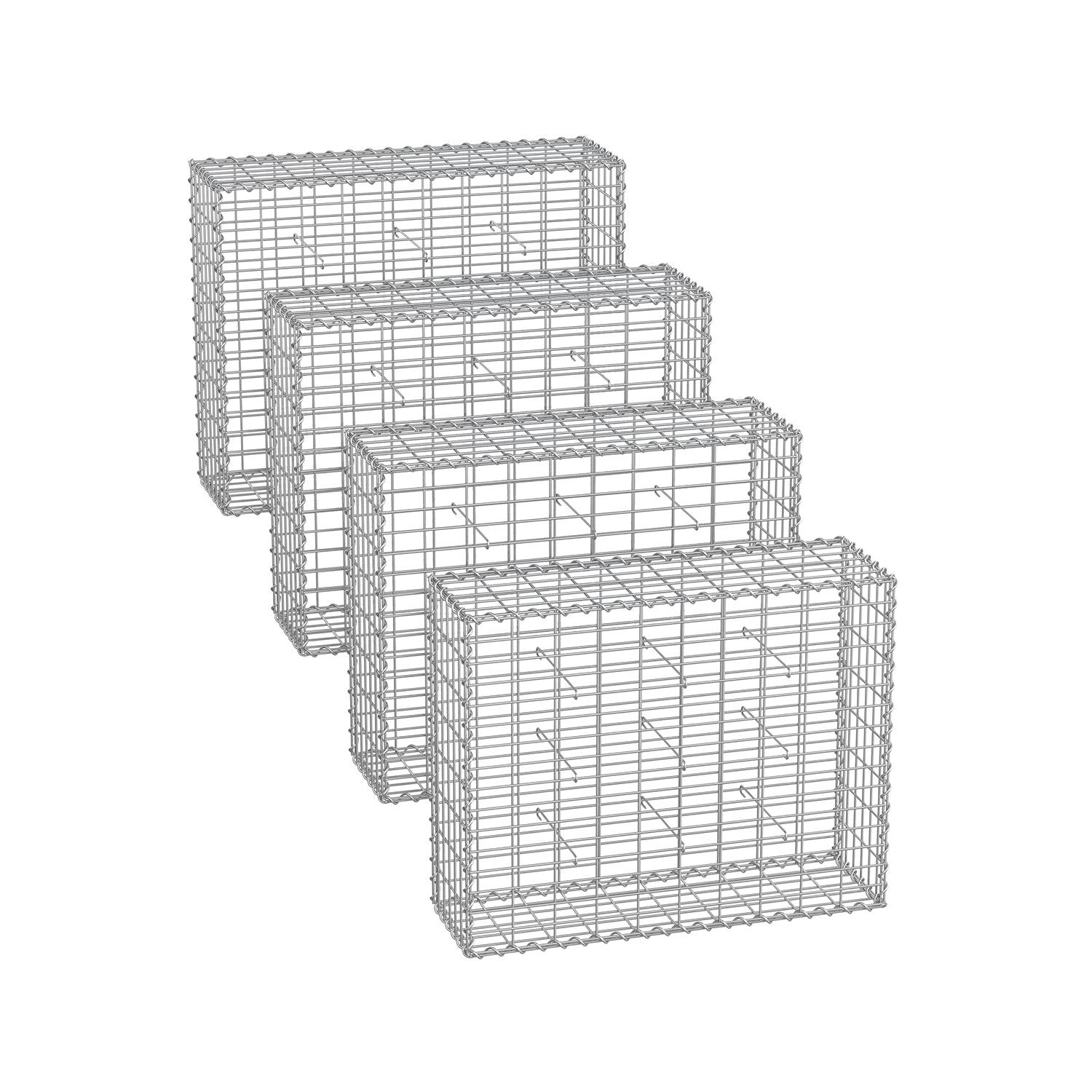 Gabion Cage – Galvanized Metal – 100 x 80 x 30 cm – Durable Wire Mesh 10 x 5 cm