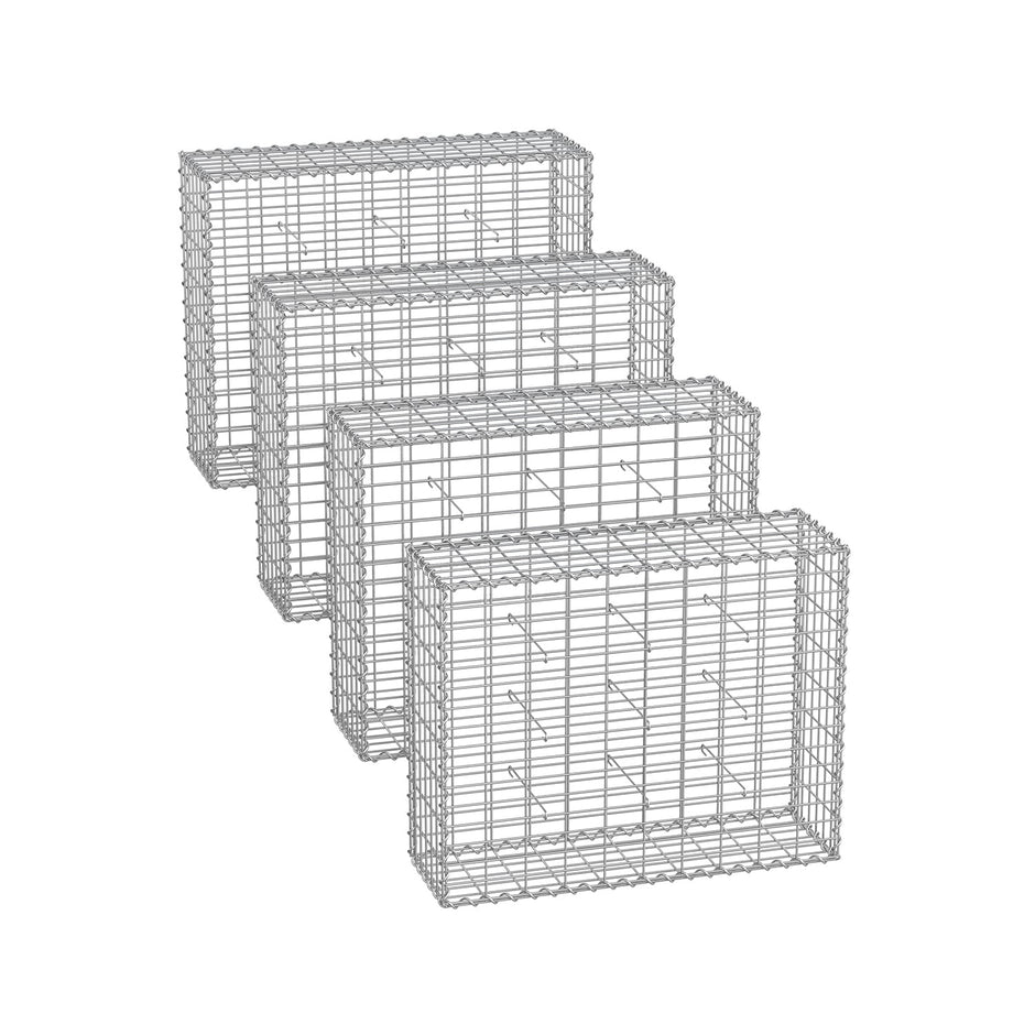 Gabion Cage – Galvanized Metal – 100 x 80 x 30 cm – Durable Wire Mesh 10 x 5 cm