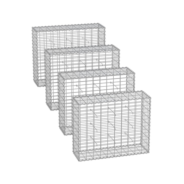 Gabion Cage – Galvanized Metal – 100 x 80 x 30 cm – Durable Wire Mesh 10 x 5 cm