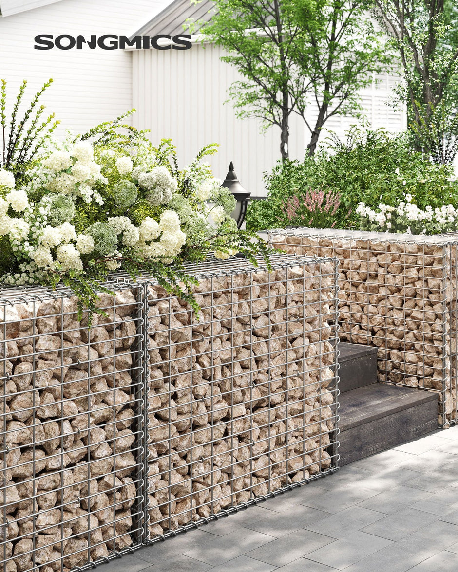 Gabion Cage – Galvanized Metal – 100 x 80 x 30 cm – Durable Wire Mesh 10 x 5 cm