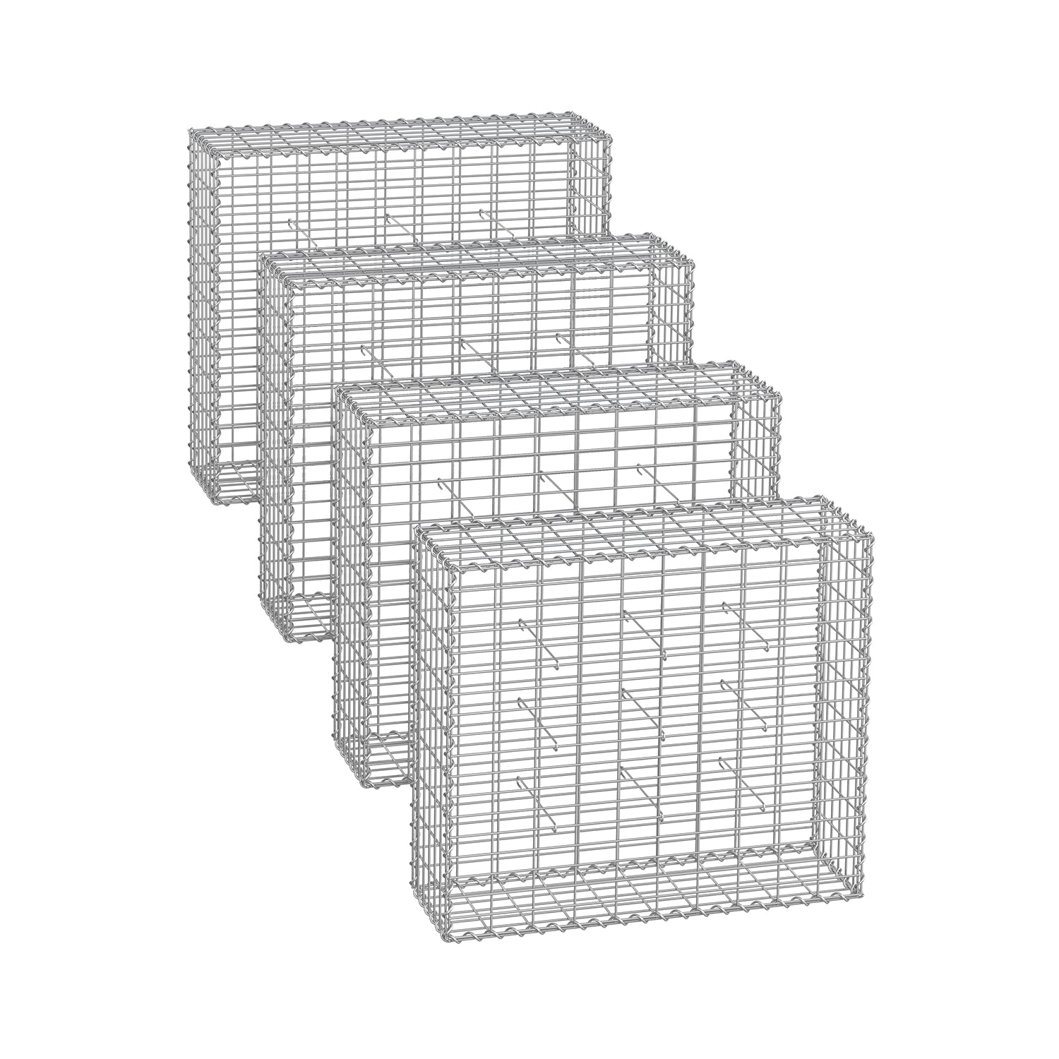 Gabion Cage – Galvanized Wire – Metal – 100 x 90 x 30 cm, 4 mm Mesh Size