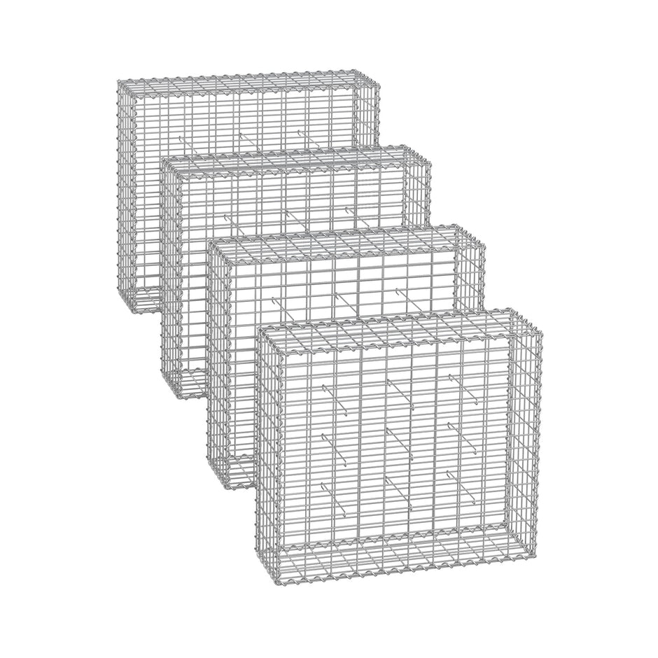 Gabion Cage – Galvanized Wire – Metal – 100 x 90 x 30 cm, 4 mm Mesh Size