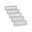 Gabion Cage – Galvanized Metal – Silver – 100 x 30 x 30 cm with 10 x 5 cm Mesh