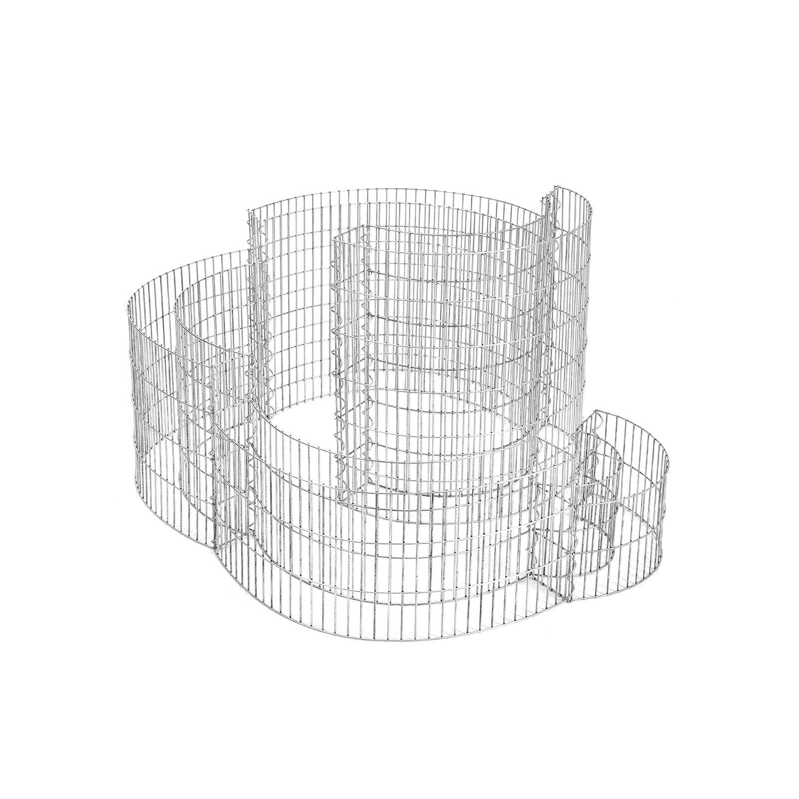 Gabion Planter – Galvanised Steel – Silver – Anti-Rust Spiral Design