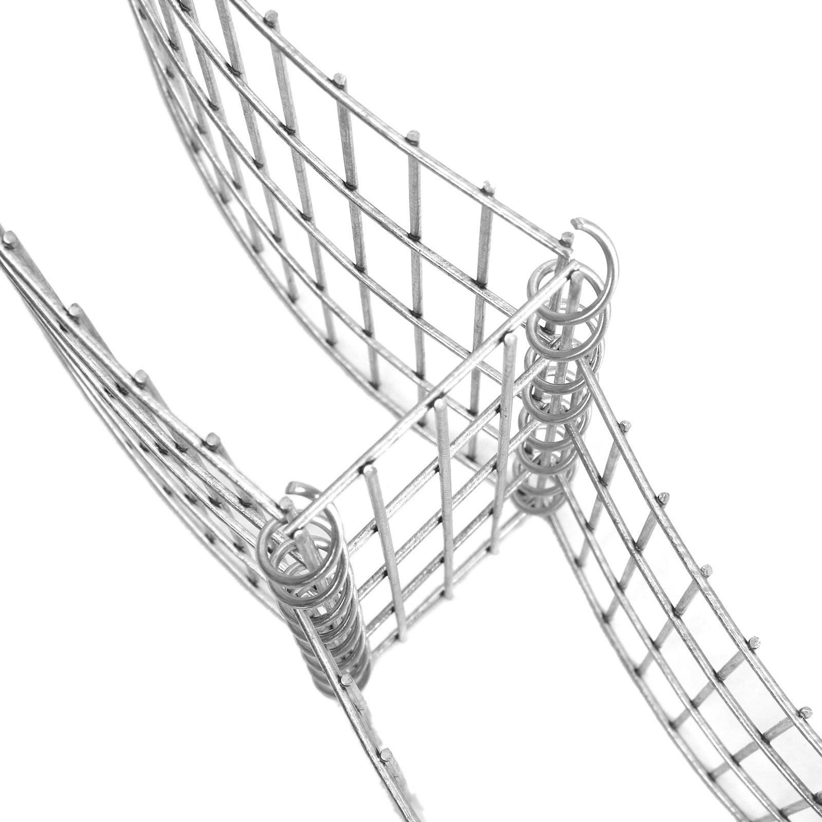 Gabion Planter – Galvanised Steel – Silver – Anti-Rust Spiral Design