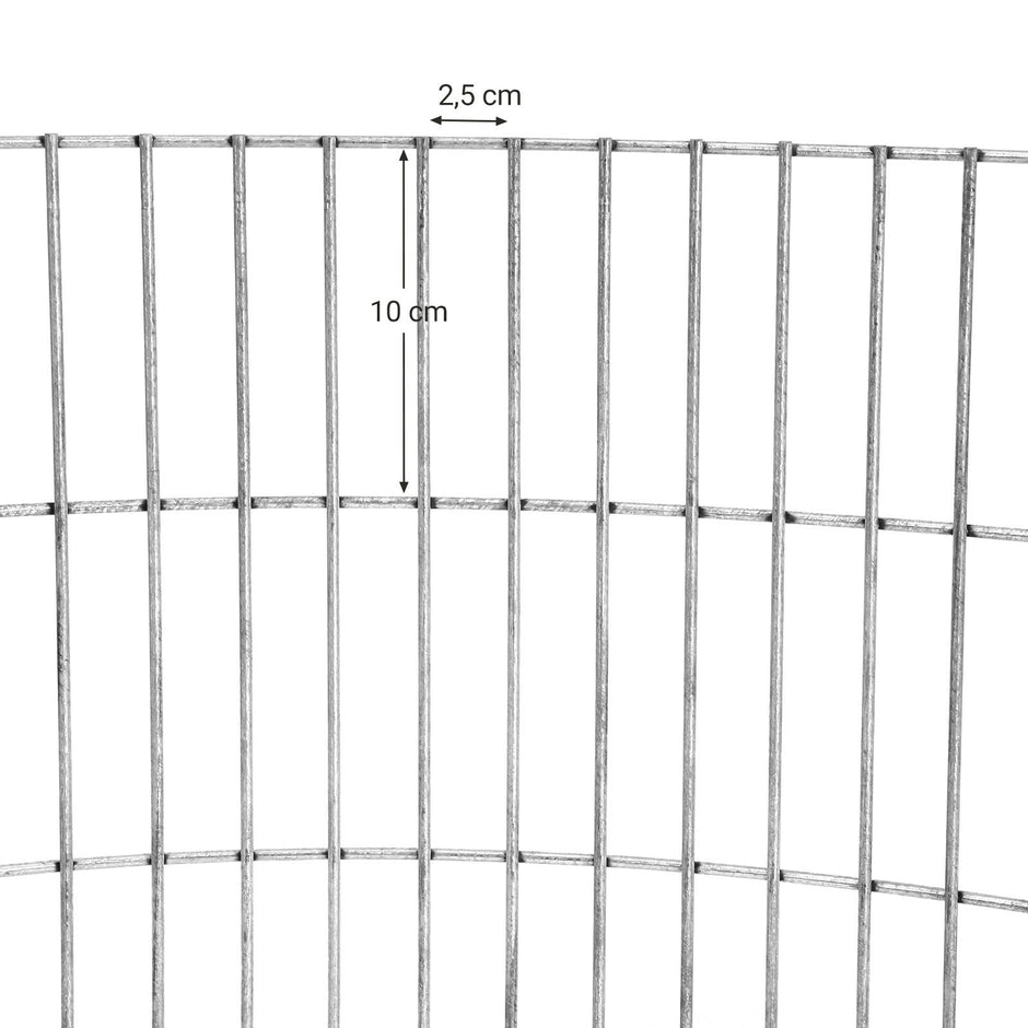 Gabion Planter – Galvanised Steel – Silver – Anti-Rust Spiral Design