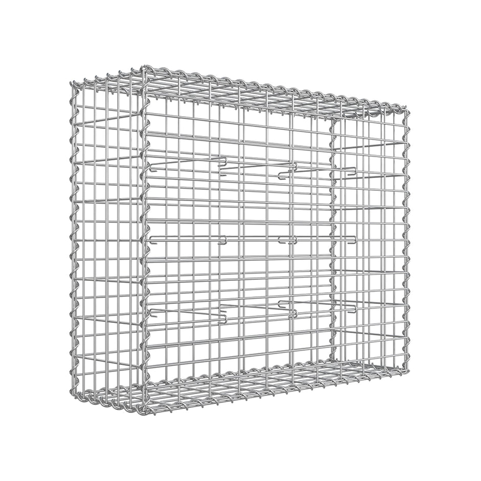 Gabion Cage – Galvanized Steel – 100 x 80 x 30 cm – 5 x 10 cm Mesh for Stones
