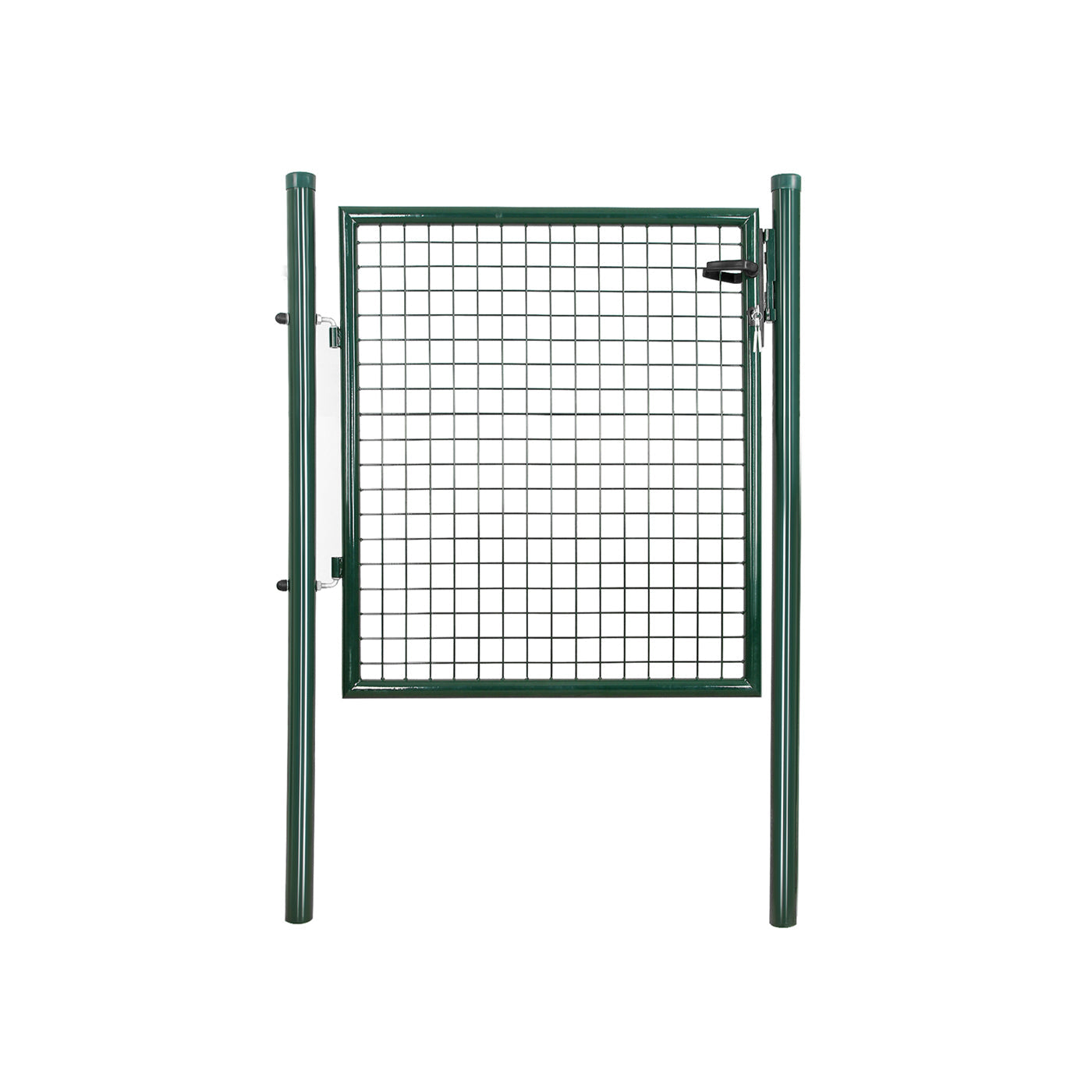 Galvanised Metal Garden Gate – Steel – Silver – Includes Lock, 150 x 106 x 6 cm