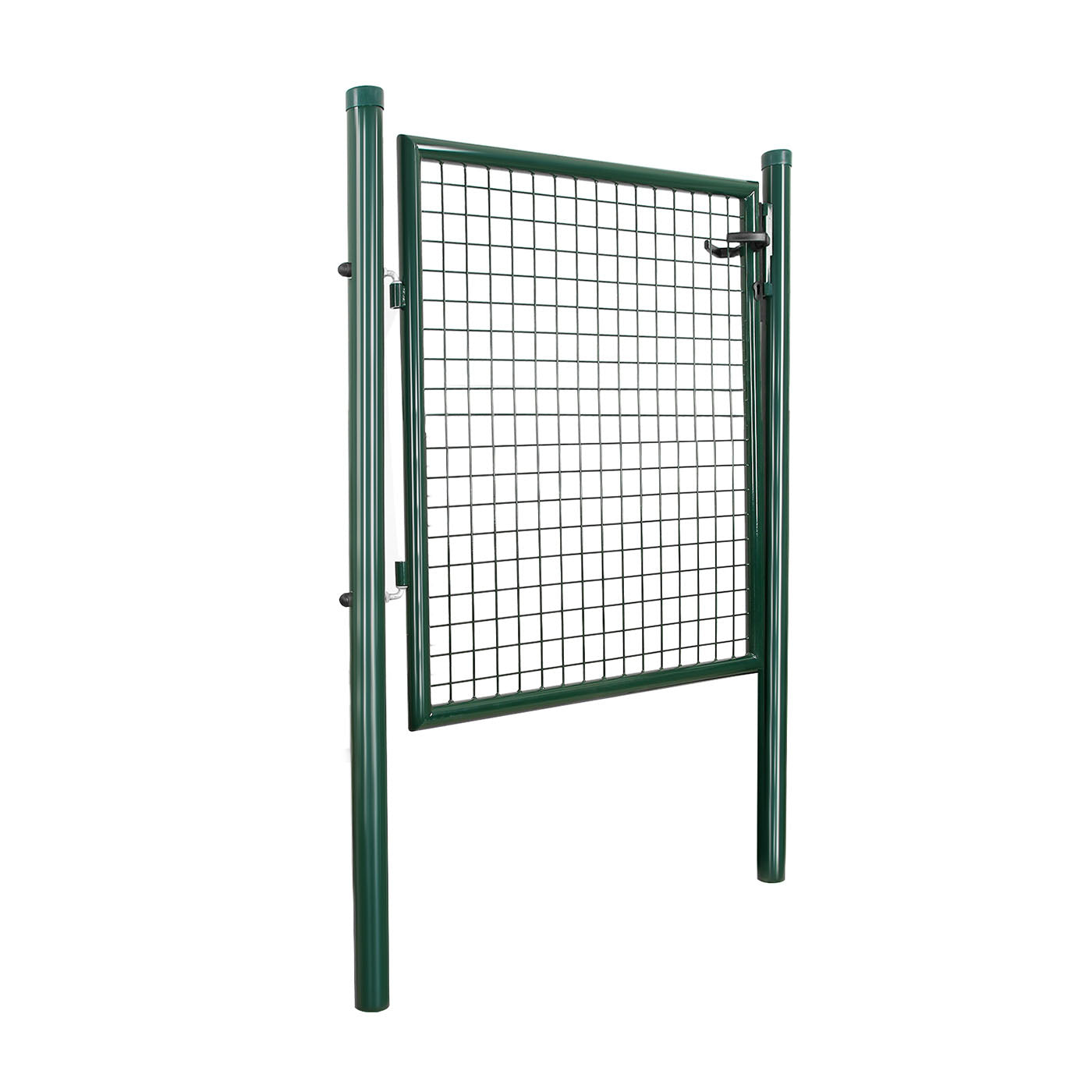 Galvanised Metal Garden Gate – Steel – Silver – Includes Lock, 150 x 106 x 6 cm