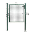 Galvanised Metal Garden Gate – Steel – Silver – Includes Lock, 150 x 106 x 6 cm