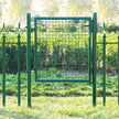 Galvanised Metal Garden Gate – Steel – Silver – Includes Lock, 150 x 106 x 6 cm
