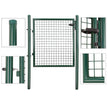 Galvanised Metal Garden Gate – Steel – Silver – Includes Lock, 150 x 106 x 6 cm