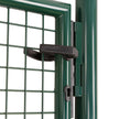 Galvanised Metal Garden Gate – Steel – Silver – Includes Lock, 150 x 106 x 6 cm
