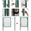 Galvanised Metal Garden Gate – Steel – Silver – Includes Lock, 150 x 106 x 6 cm