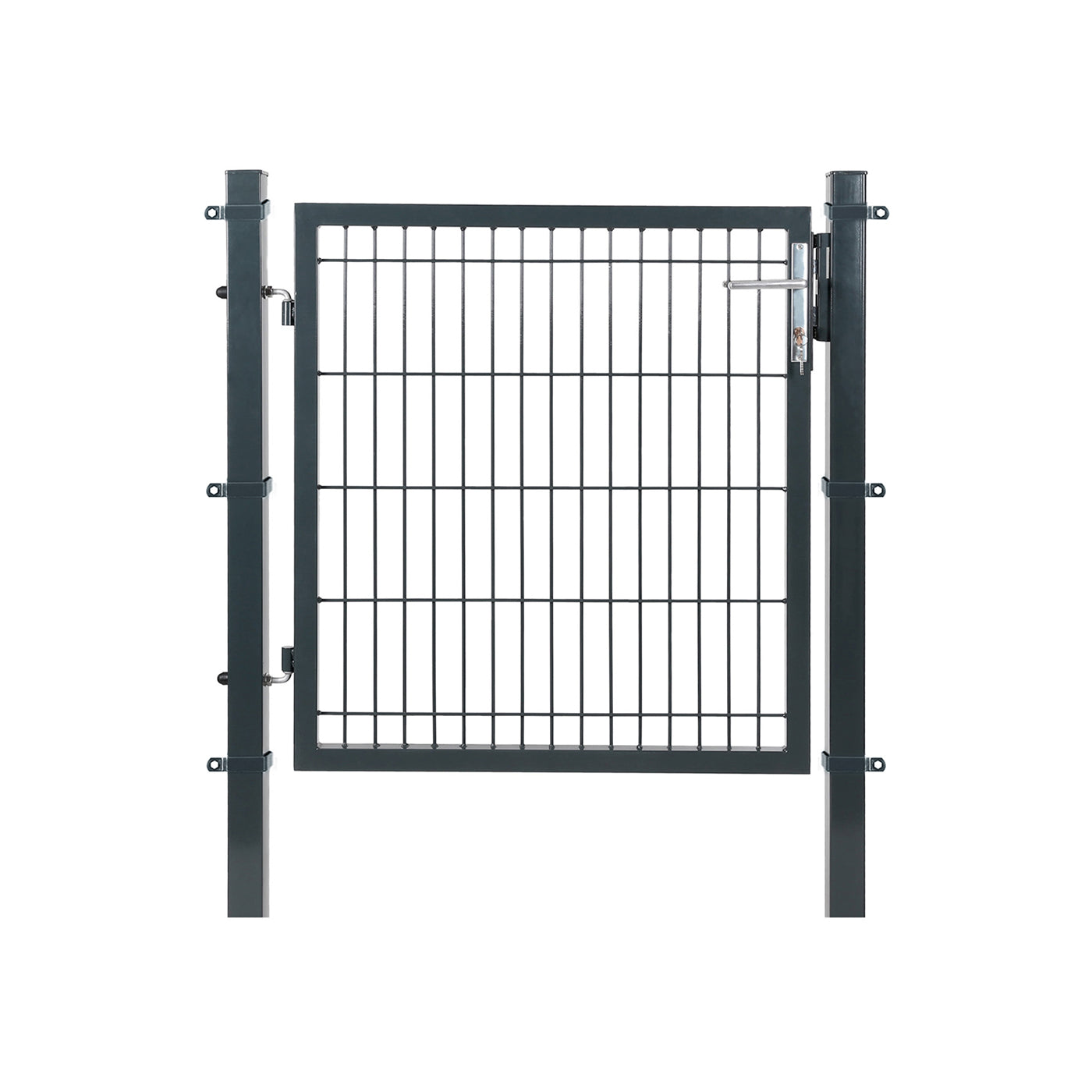Garden Gate – Metal – Grey – Sturdy with Lock and Keys
