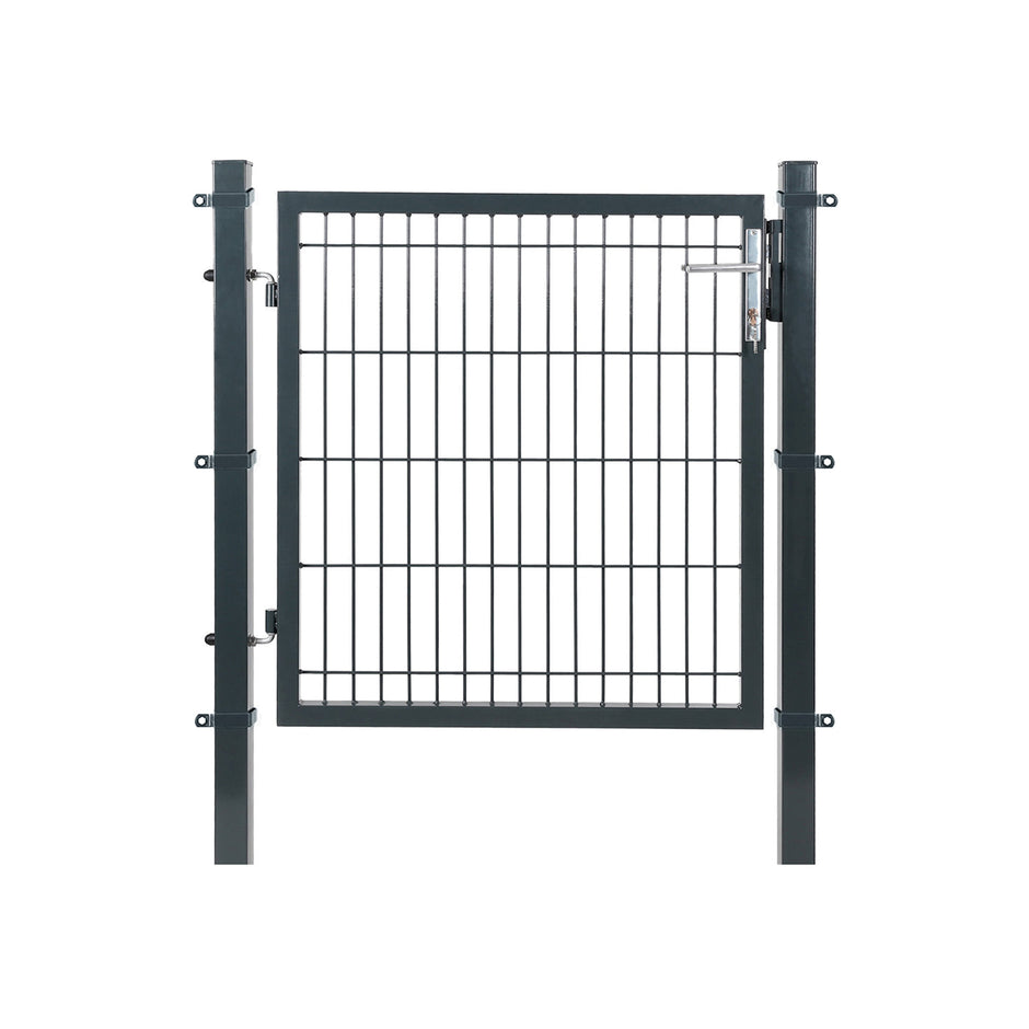 Garden Gate – Metal – Grey – Sturdy with Lock and Keys