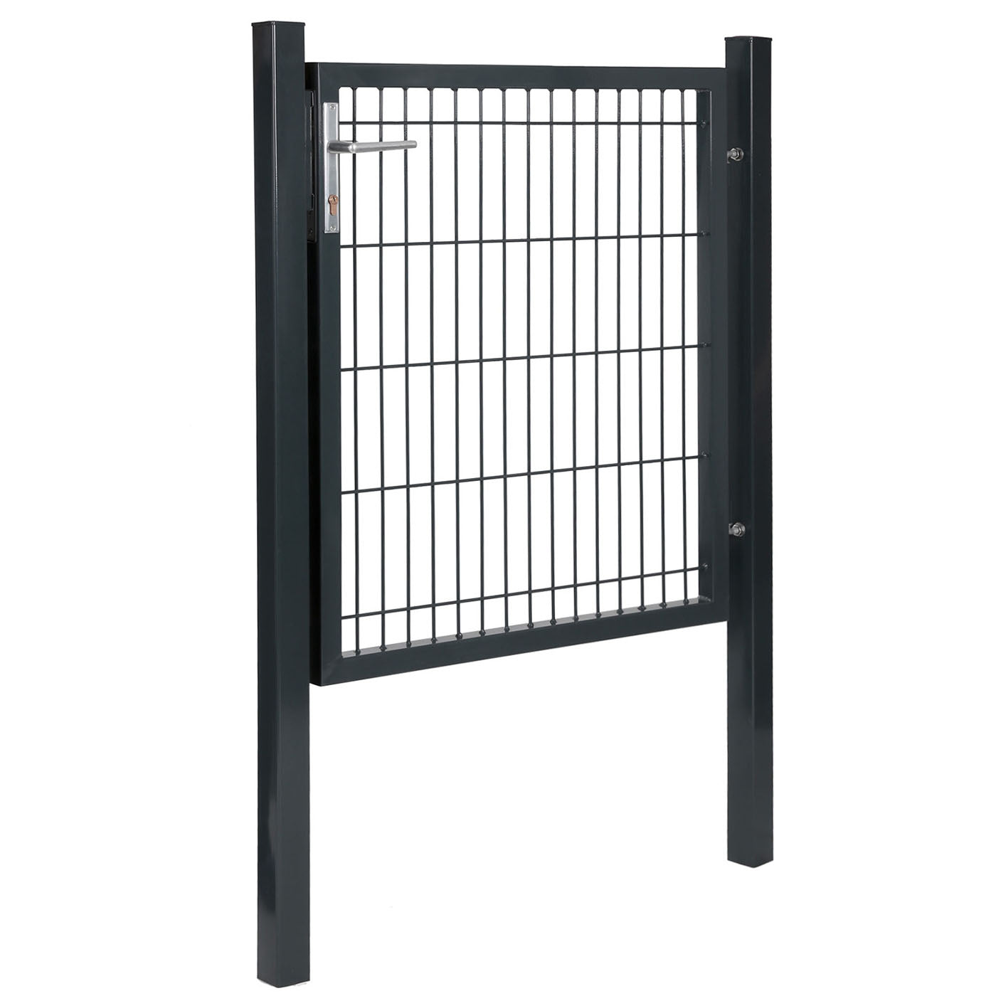 Garden Gate – Metal – Grey – Sturdy with Lock and Keys