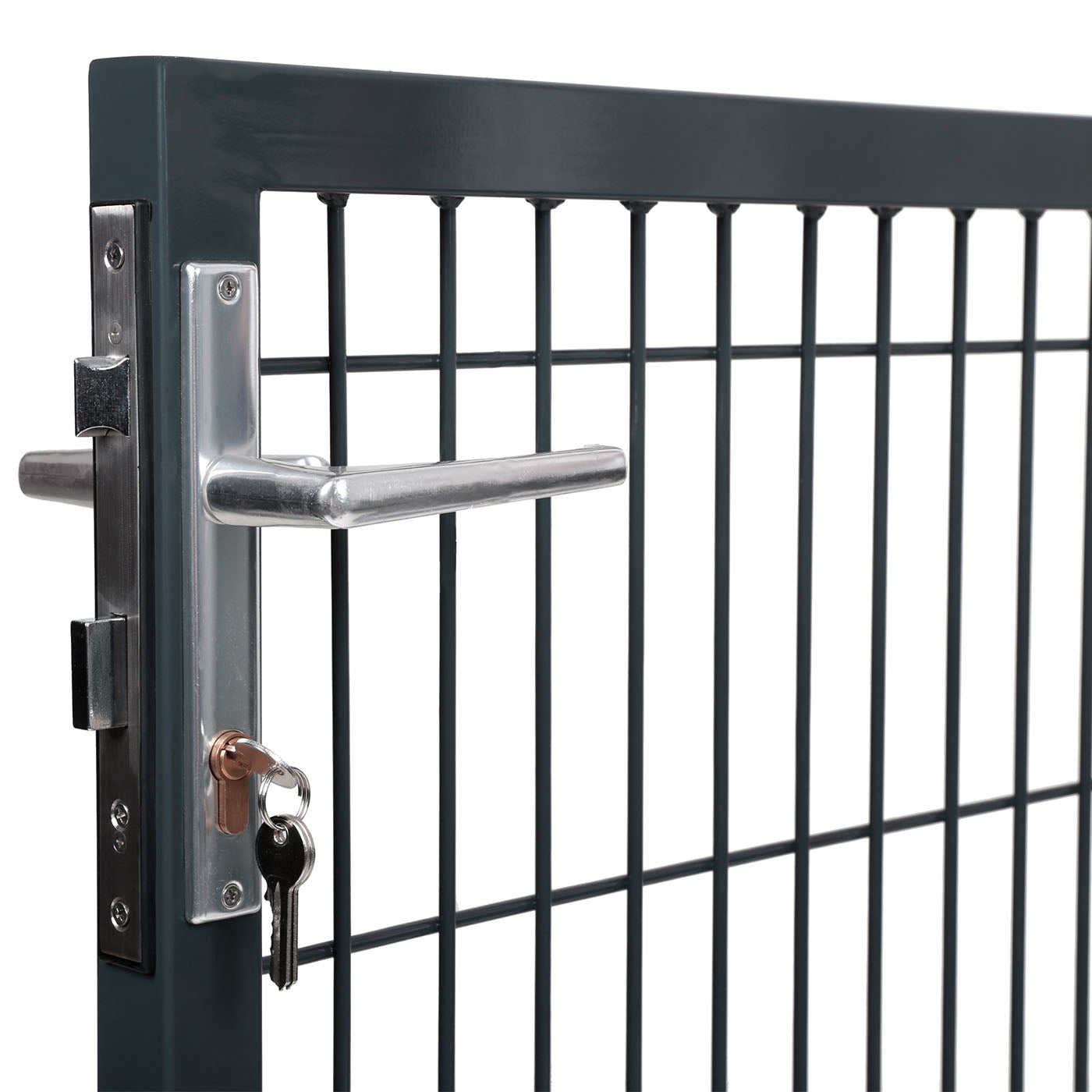 Garden Gate – Metal – Grey – Sturdy with Lock and Keys