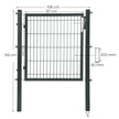 Garden Gate – Metal – Grey – Sturdy with Lock and Keys