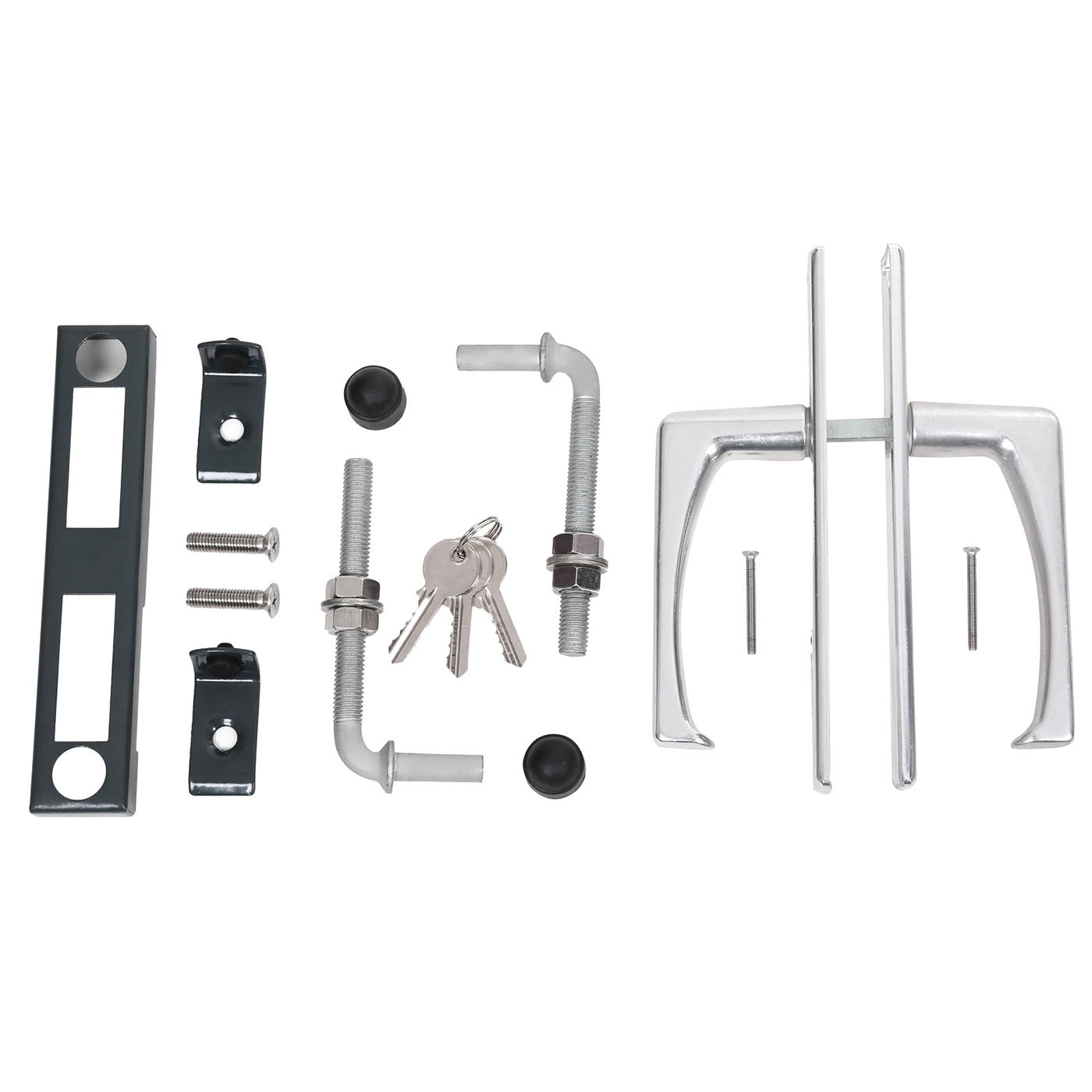 Garden Gate – Metal – Grey – Sturdy with Lock and Keys